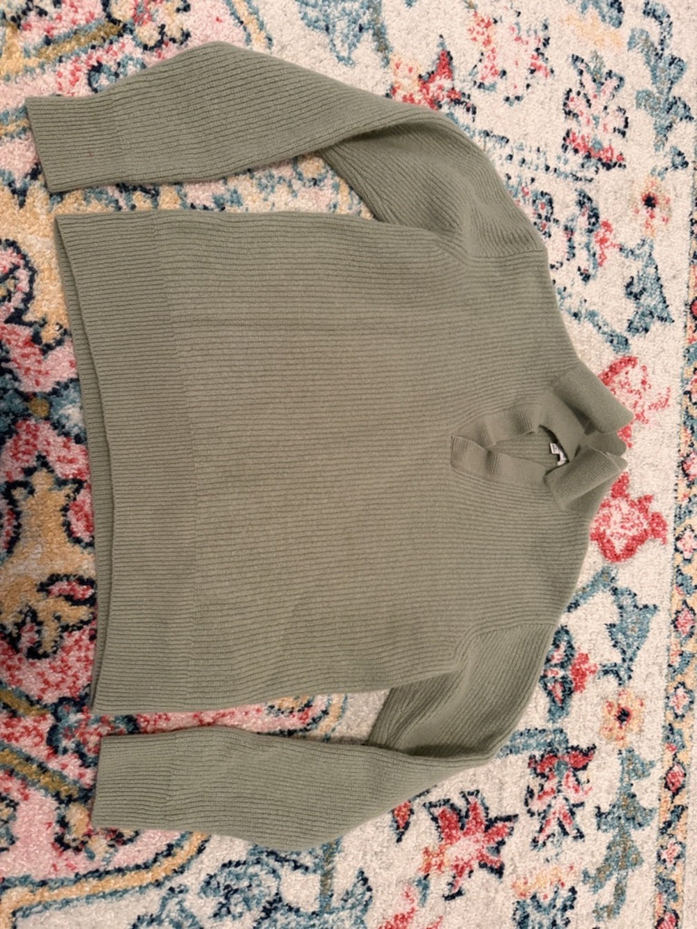 Madewell Olive Ribbed Turtleneck Sweater